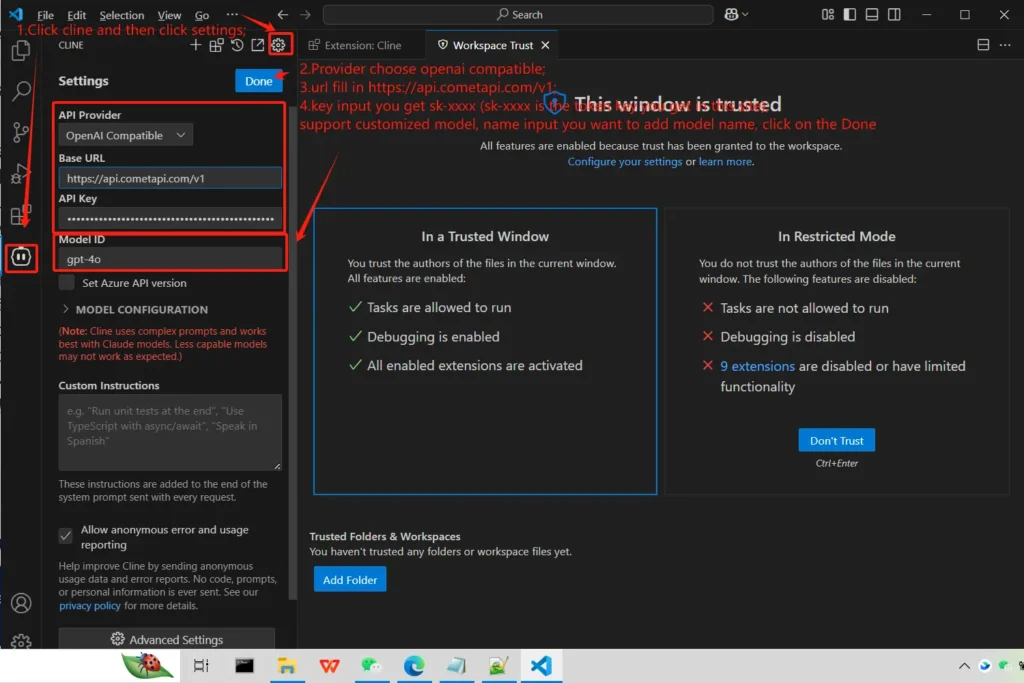 How to Set up Free Grok 3(CometAPI) in Cline
