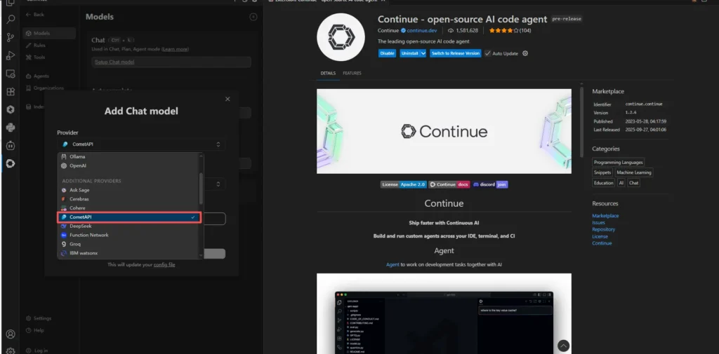 Combining Continue and CometAPI — a practical, up-to-date guide