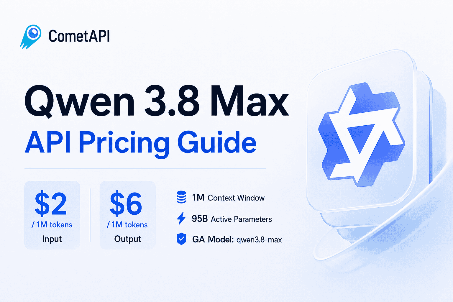 Prezzi dell'API Qwen 3.8 Max: $2 Input, $6 Output, 1M di contesto